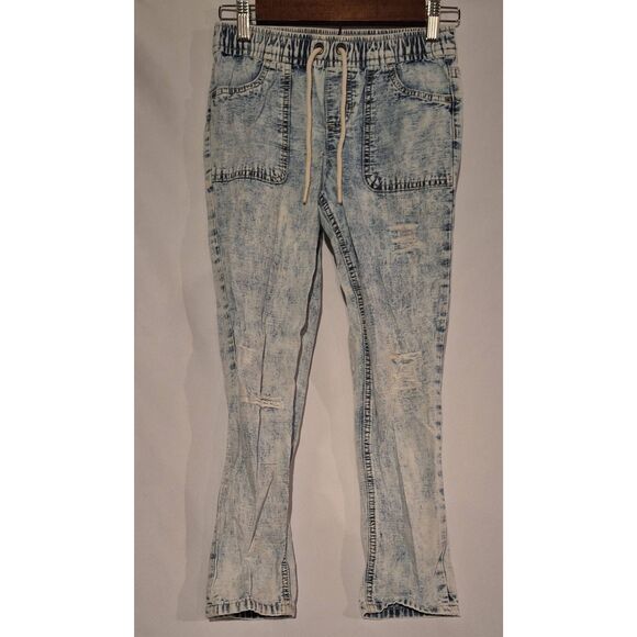 Justice Girls Bleached Distressed Girlfriend Jeans Size 10 - Picture 1 of 5